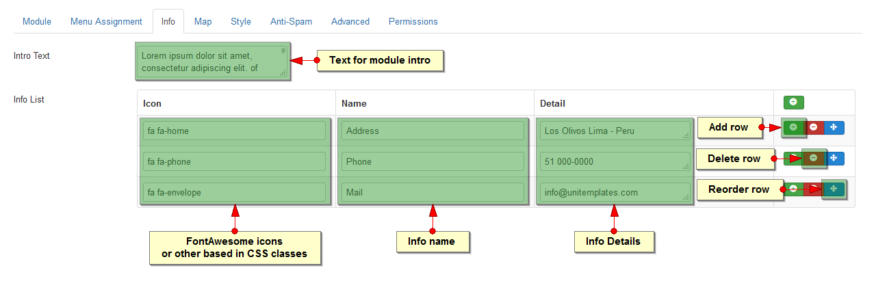 UT Contact Pro Info Tab